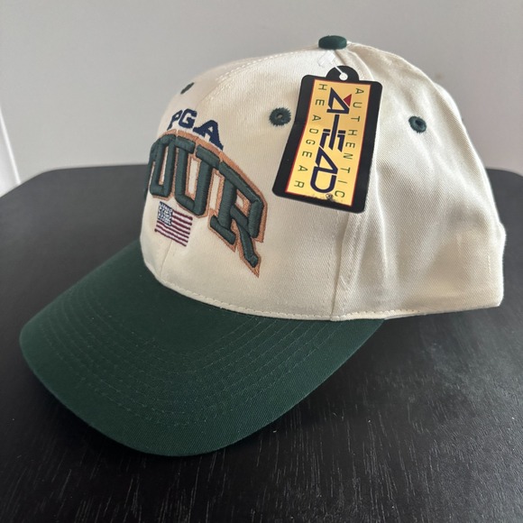 Vintage Ahead PGA Tour Hat Cap Mens Adjustable NWT NEW Official‎ American Flag - Picture 3 of 6